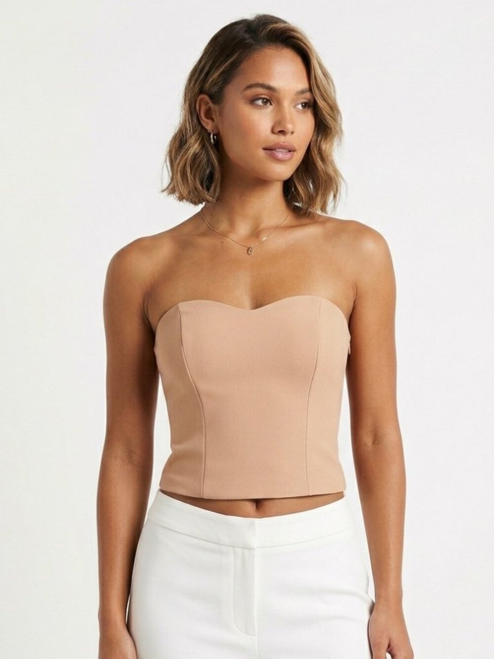 Zara Structured Strapless Corset Bustier Tube Top NWT